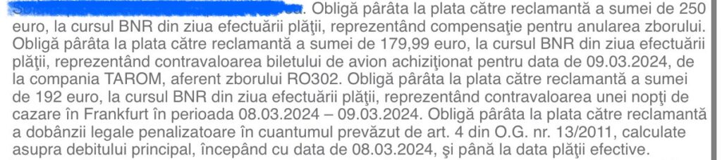 zbor anulat